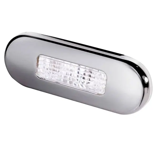 Oblong Courtesy Surface Mount Lamp White Black White 1