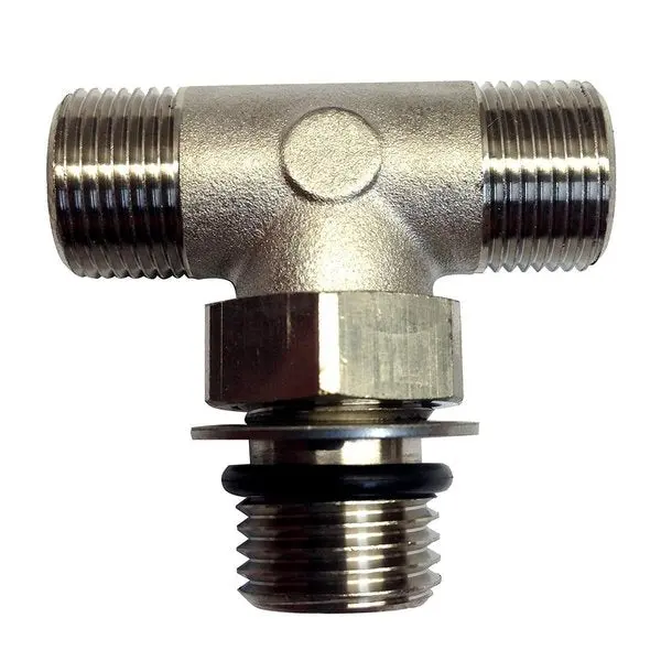 Uflex Boss Style T-Fitting - Nickel - Orb 6 To 3/8" Comp 1