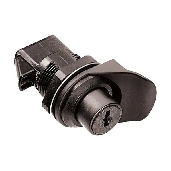 Keylocking Flush/Knob Latch - Black Plastic 1