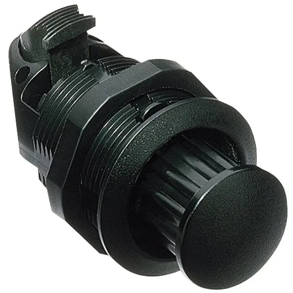 Pop-Out Knob Latch W/Fixed Grip Threaded Body - Black Plastic 1