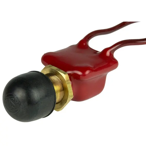 2-Position Spst Pvc Coated Push Button Switch - Off/(On) 1