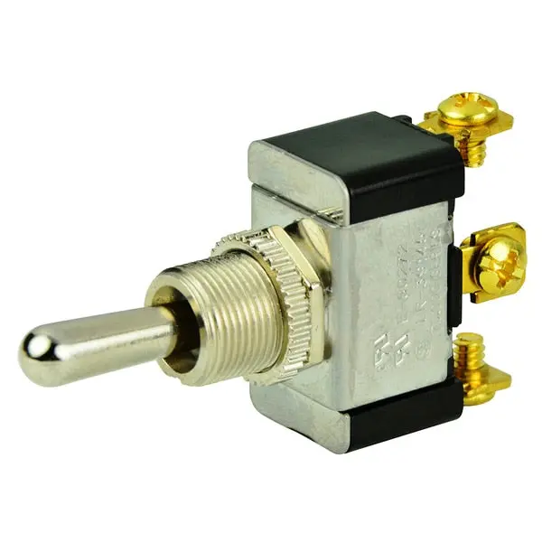 Spdt Chrome Plated Toggle Switch - (On)/Off/(On) 1