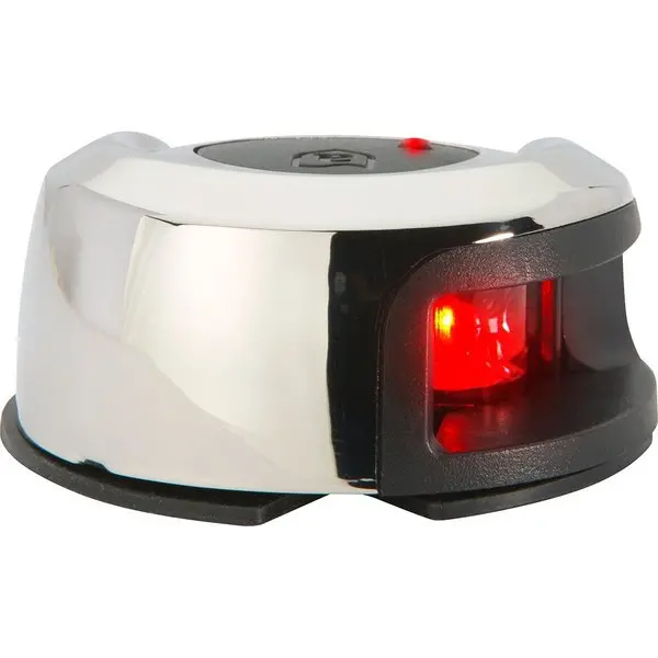 Attwood Lightarmor Deck Mount Navigation Light - Stainless Steel - Port Red - 2Nm 1