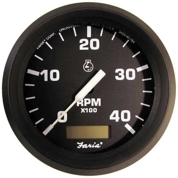 Euro 4" Tachometer W/Hourmeter (4000 Rpm) (Diesel) (Mech Takeoff 1