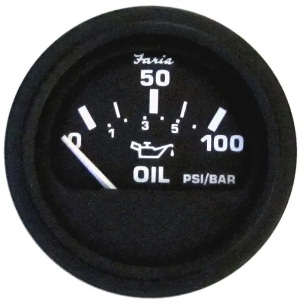 2" Euro Black Oil Pressure Gauge - 100 Psi 1