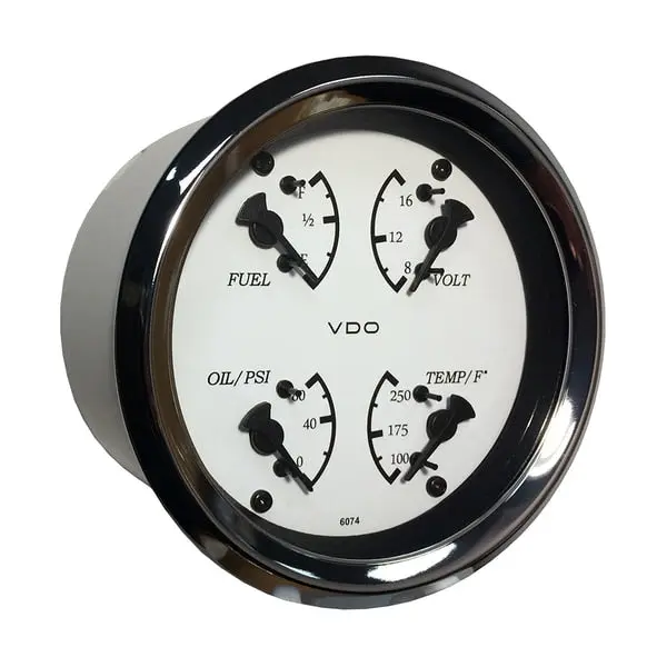 Vdo Cockpit Marine 85Mm (3-3/8") 4 In 1 Gauge - White Dial/Bezel 1