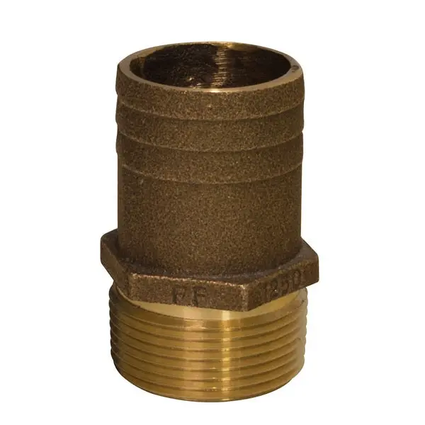 Groco 1" Npt X 1-1/4" Bronze Full Flow Pipe To Hose Straight Fitting 1