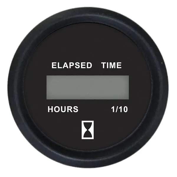 2" Digital Hourmeter Gauge - 12-32V - Euro Black 1