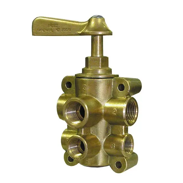 6-Port Npt Bronze Fuel Valve 1/2" Main - 3/8" Return 1