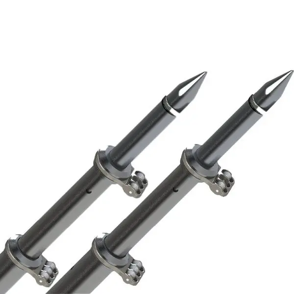 Taco 18' Deluxe Outrigger Poles W/Rollers - Silver/Black 1