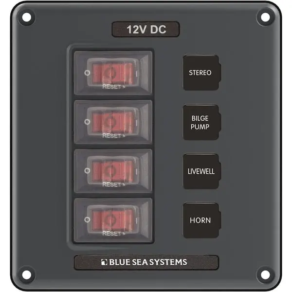 4320 Circuit Breaker Switch Panel 4 Position - Gray 1