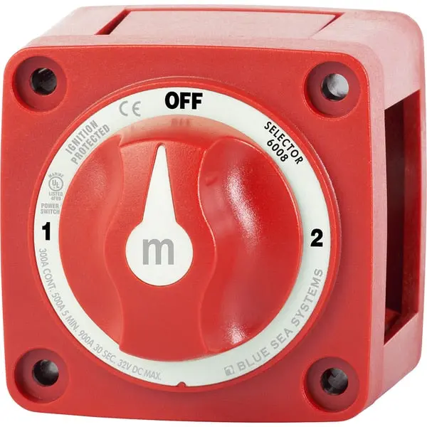 6008 M-Series Battery Switch 3 Position - Red 1