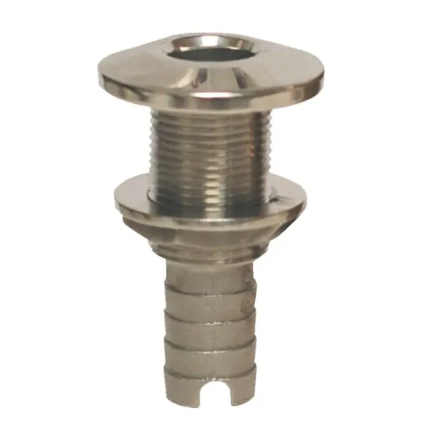 Stainless Steel Hose Barb Thru-Hull Fitting - 1-1/8" 1