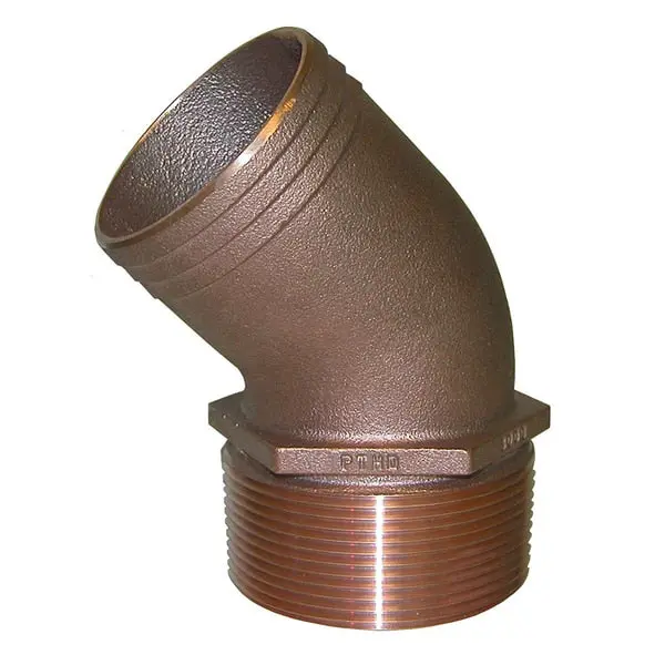 1-1/4" Npt Bronze 45 Degree Pipe To 1-1/4" Hose 1