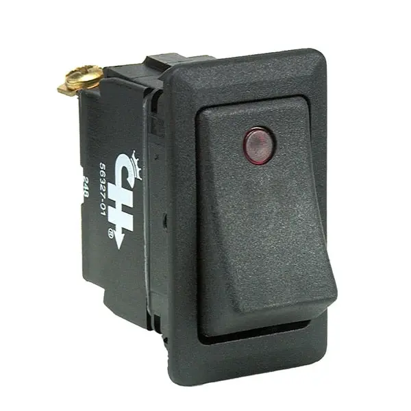 Sealed Rocker Switch W/Small Round Pilot Lights Spst On-Of 1