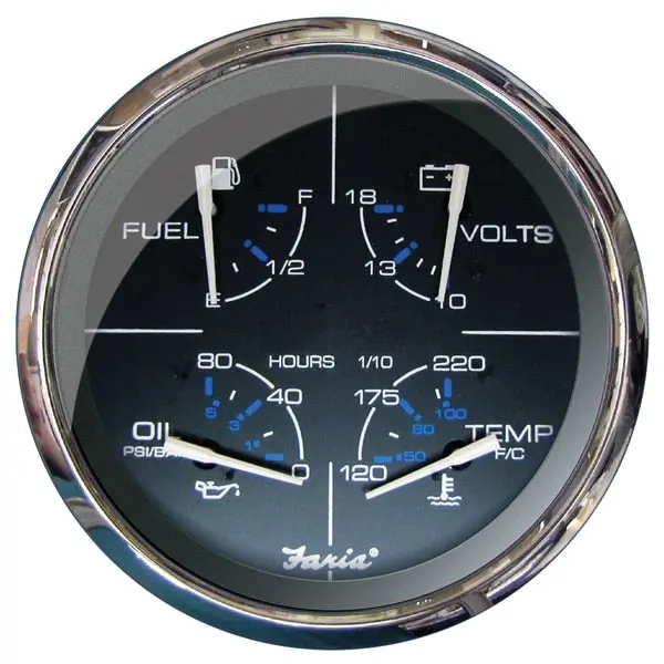 5" Multifunction Gauge Chesapeake Black W/Stainless Steel - Fuel 1