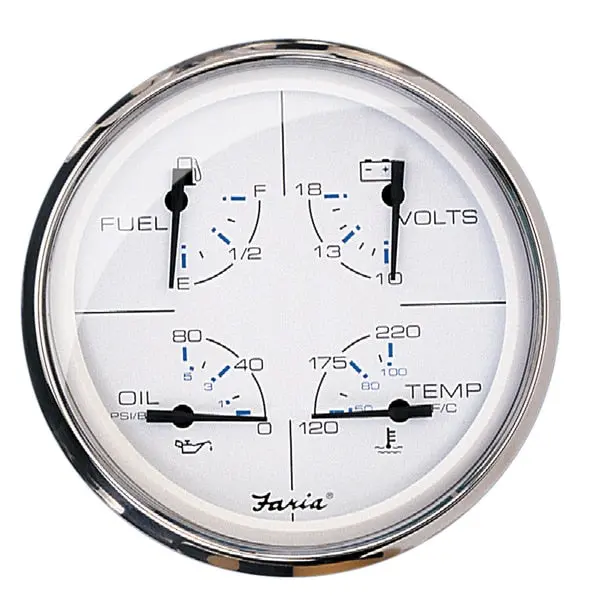 5" Multifunction Gauge Chesapeake White W/Stainless Steel - Fuel 1