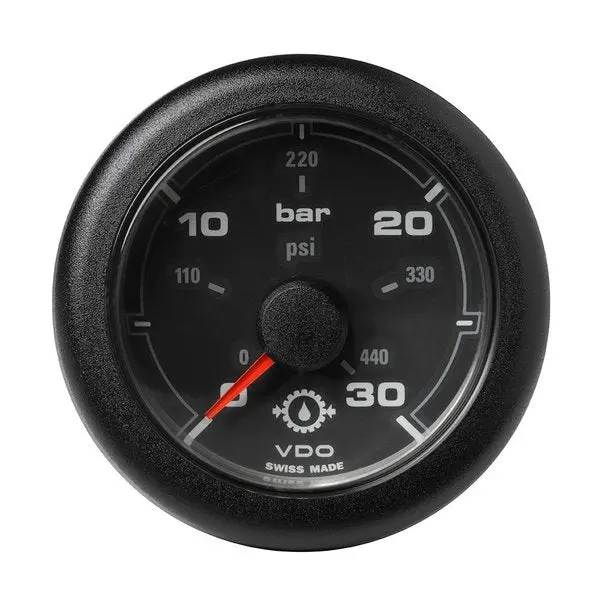 52Mm (2-1/16") Oceanlink Transmission Oil Pressure Gauge - 30 Bar/440 Psi - Black Dial &Amp 1