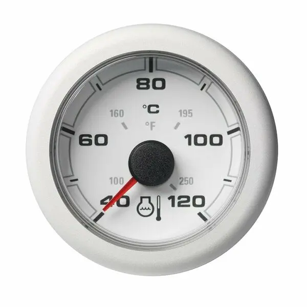 52Mm 2-1/16 In. Oceanlink Coolant Temperature Gauge,  120 Deg C/250 Deg F,  White Dial And 1