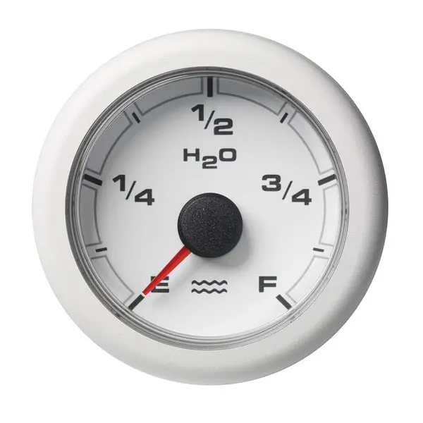 2-1/16" (52Mm) Oceanlink Fresh Water Empty Gauge - White Dial -Bezel 1