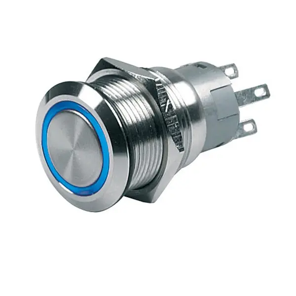 Push-Button Switch 12V Momentary On/Off - Blue Led 1