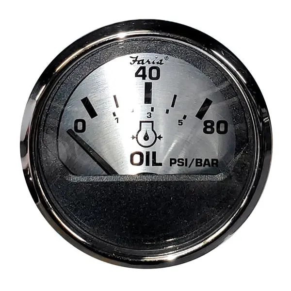 2" Oil Pressure Gauge (80 Psi) - Spun Silver 1