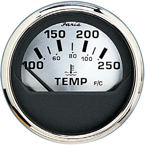 2" Water Temp Gauge (100-250F) - Spun Silver 1