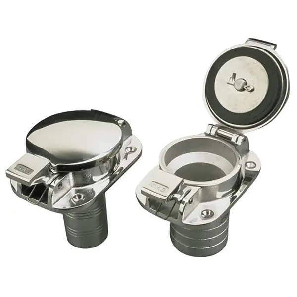 Stainless Steel Flip Top Deck Fill - Gas - 1-1/2" Hose 1