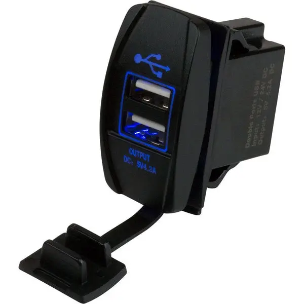 Dual Usb Rocker Switch Style Power Socket 1