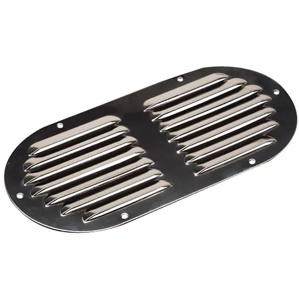 Stainless Steel Louvered Vent - Oval - 9-1/8" X 4-5/8" 1