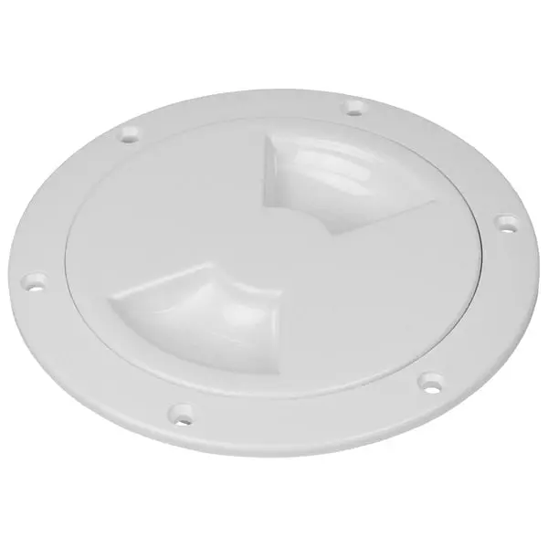 Quarter-Turn Smooth Deck Plate W/Internal Collar - White - 6" 1