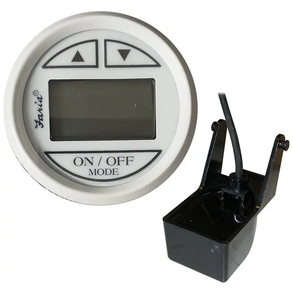 2" Dress White Depth Sounder W/Transom Mount Transducer 1