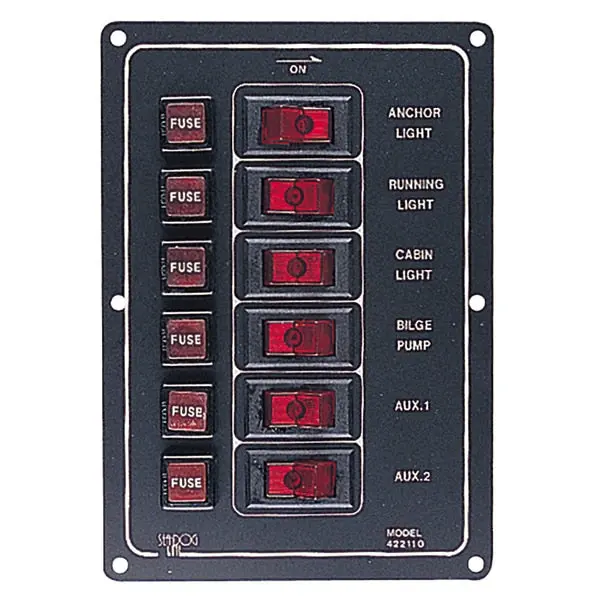 Aluminum Switch Panel Vertical - 6 Switch 1