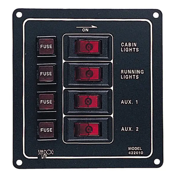 Aluminum Switch Panel - Vertical - 4 Switch 1