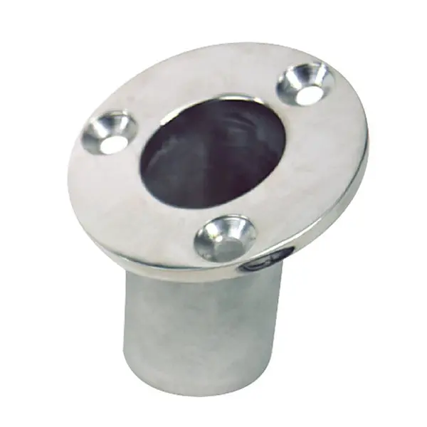 Flush Mount Flagpole Socket-25Degree-1-1/4" Id-316 Stainless Steel 1