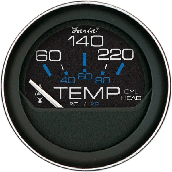 Faria Coral 2" Cylinder Head Temperature Gauge (60-120&Deg; F) W/Sende 1