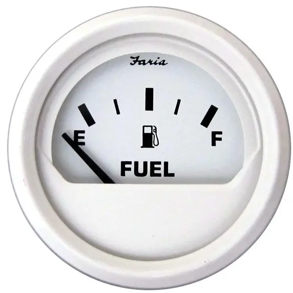Faria Dress White 2" Fuel Level Gauge (Metric) 1