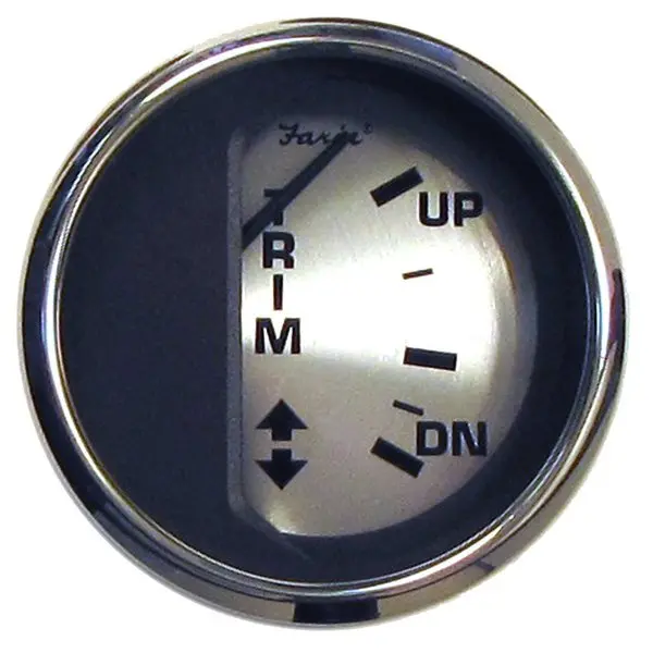 Faria Spun Silver 2" Trim Gauge F/Mercury/Mariner/Mercruiser/Volvo Dp 1