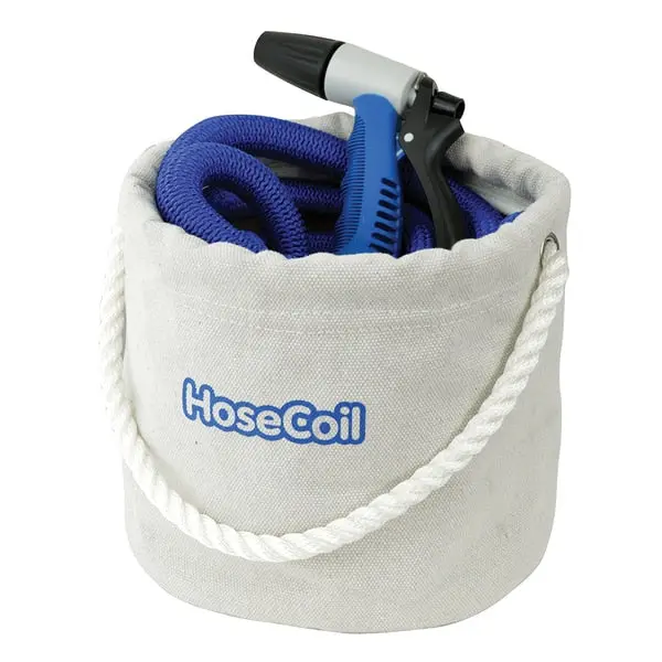 Canvas Bucket W/75' Expandable Hose,  Rubber Tip 1