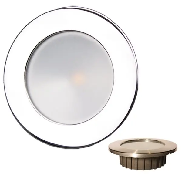 Lunasea Gen3 Warm White,  Rgbw Full Color 3.5 In. Ip65 Recessed Light W/Polished Stainless Steel B 1