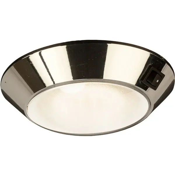 Chrome Plastic Led Dome Light 4 Day/Night - Clear/Red Bulb 1