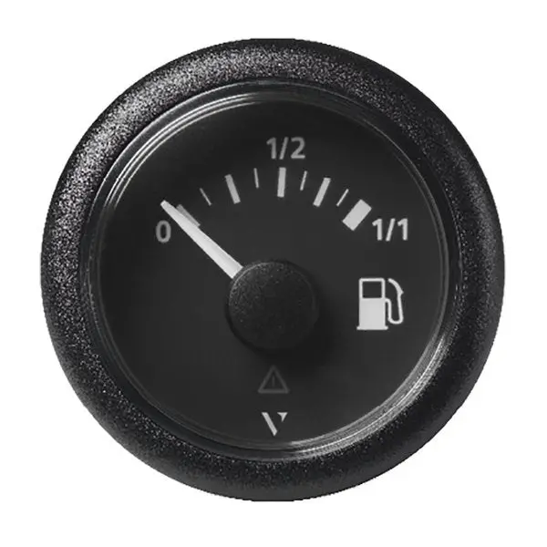 52Mm (2-1/16 Inch) Viewline Fuel Tank Level Gauge - 0 To 1/1 - Black Dial  And Amp Round Bezel 1