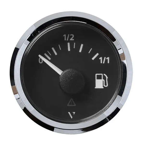 52Mm (2-1/16") Viewline Fuel Level Gauge 0-1/1 - 3-180 Ohm - Black Dial &Amp; Chrome Triang 1