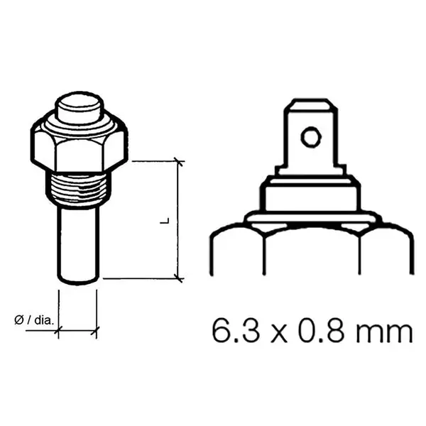 Veratron Engine Oil Temperature Sensor - Single Pole,  Common Ground - 1