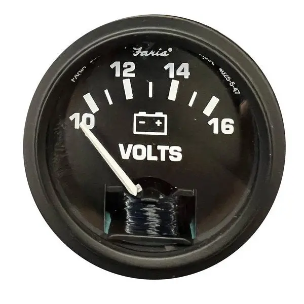 Faria Voltmeter 2 In. ,  12V,  Black Bezel 1