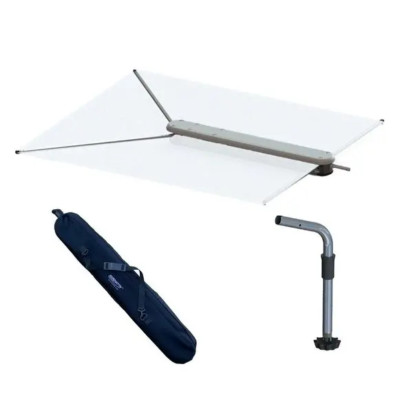 Taco Shadefin W/White Fabric,  Bag &Amp; Fixed Rod Holder Mount Kit 1