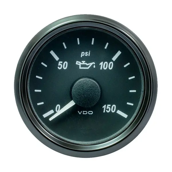 Vdo Singleviu 52Mm (2-1/16") Oil Pressure Gauge - 150 Psi - 0-180 Ohm 1