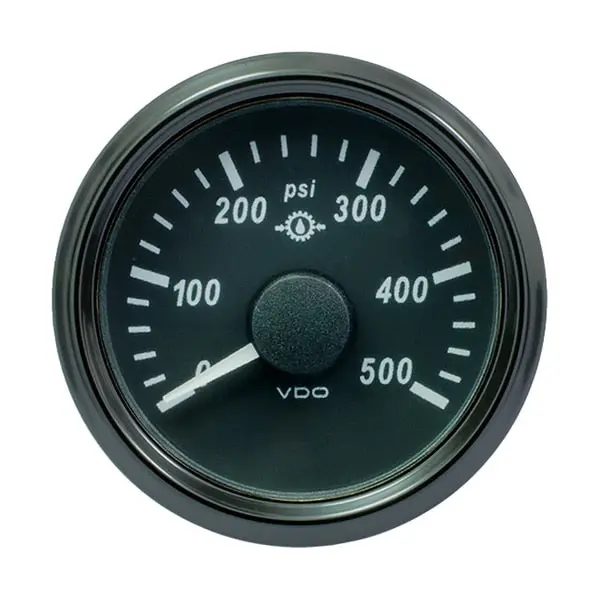 Vdo Singleviu 52Mm (2-1/16") Gear Pressure Gauge - 500 Psi - 0-4.5V 1