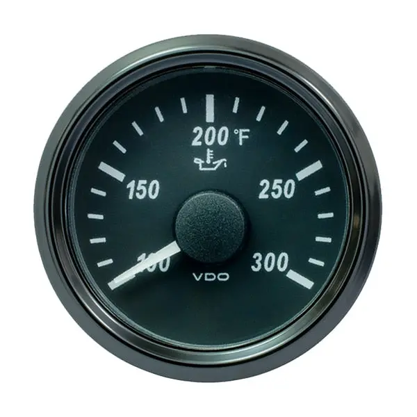 Vdo Singleviu 52Mm (2-1/16") Oil Temp. Gauge - 300&Deg; F - 322-18 Ohm 1