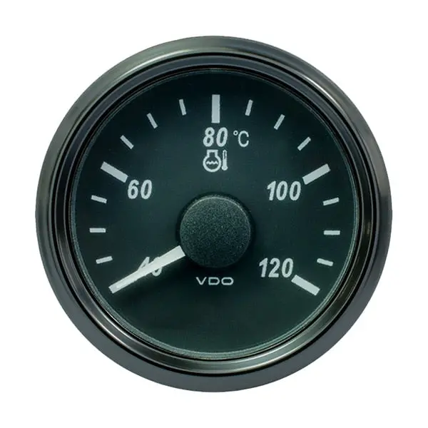 Vdo Singleviu 52Mm (2-1/16") Water Temp. Gauge - Euro - 120&Deg; C - 2 1